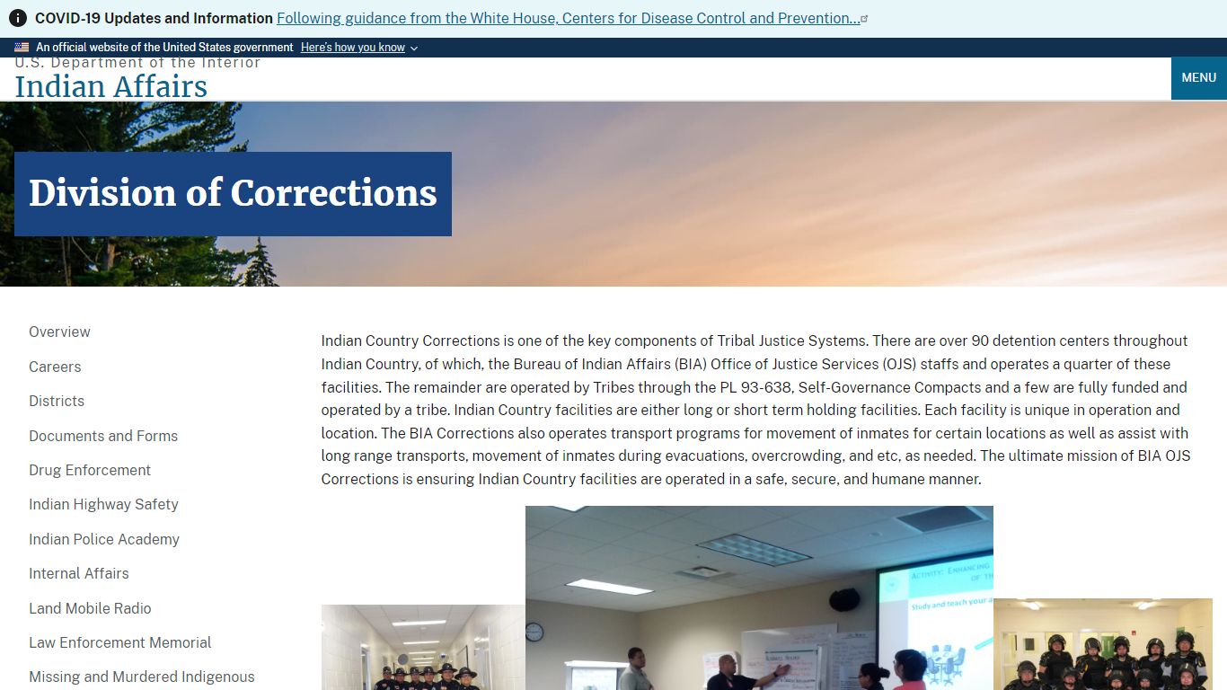 Division of Corrections | Indian Affairs