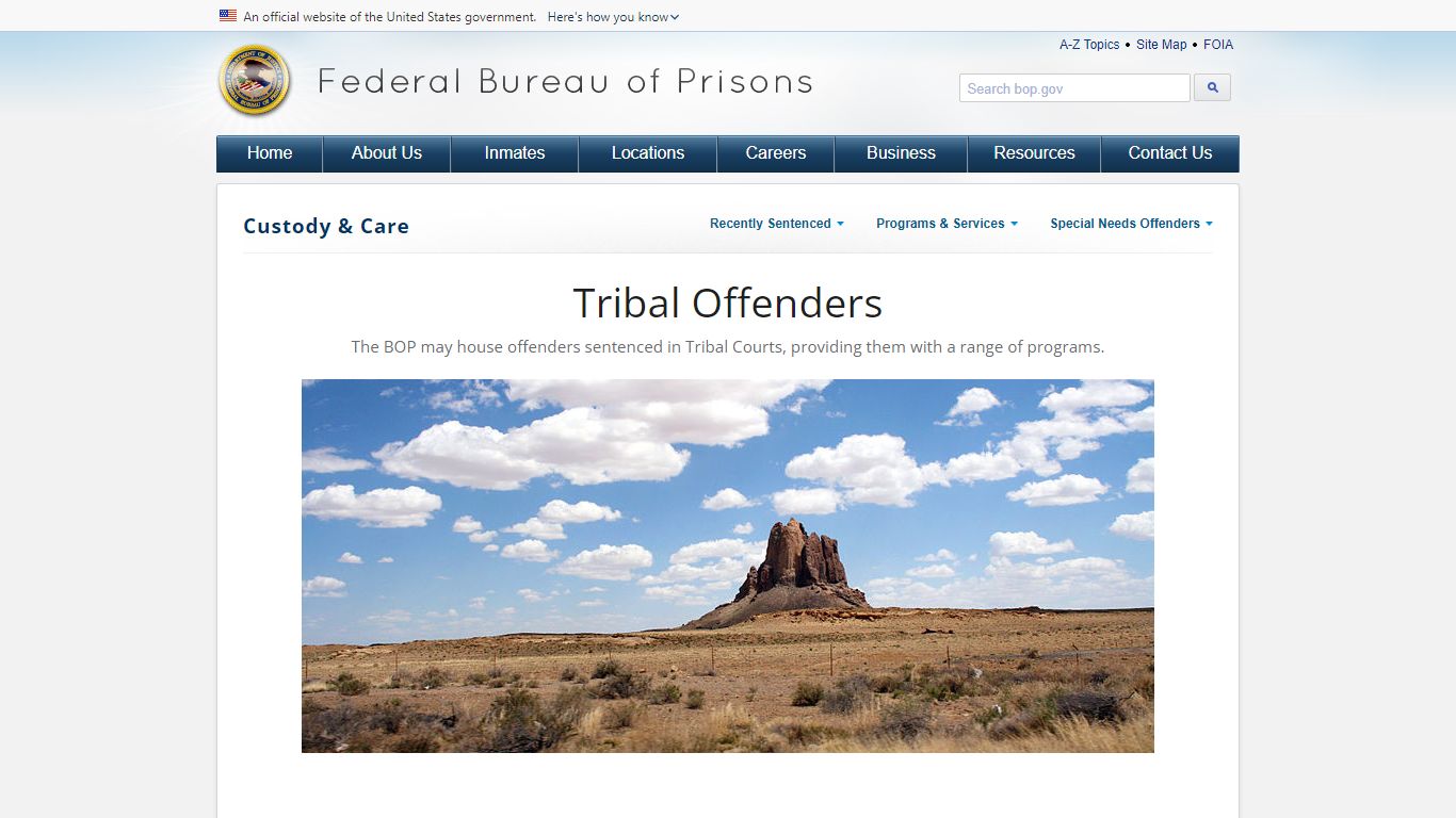 BOP: Tribal Offenders - Federal Bureau of Prisons